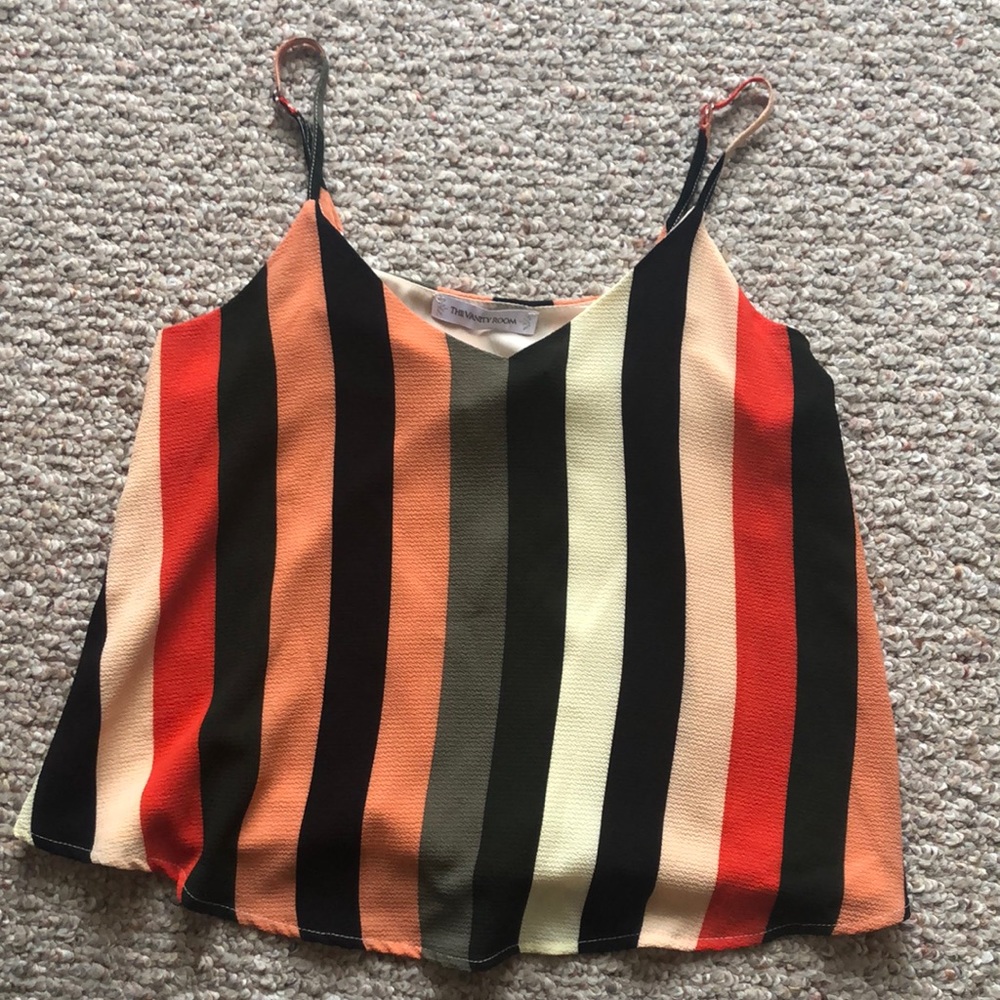 Stripped spaghetti strap